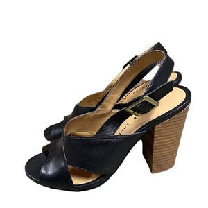 Chinese Laundry Black Ballard Sling Back Block Heel Size 6.5